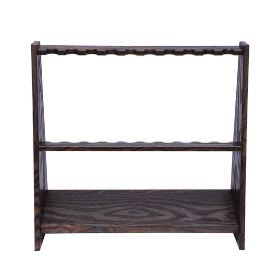 Miumaeov 10 Pool Stick Holder Floor Stand Rack Wooden Multifunctional Billiard Organizer Holder Shelf for Fishing Rod Billiard Room or Golf Club