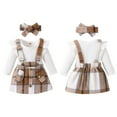 thumbnail image 4 of Baby Girls 2 Piece Long Sleeve Solid Color Sweater and Plaid Skirt Set, 4 of 8