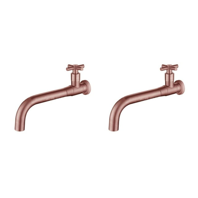 relayinert Universal Fit Basin Long Lasting Easy Installation Compact Metal Single Cold Wall Mounted Sink 04 Rose Gold 2Set