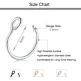 thumbnail image 4 of 5pcs stylish and simple fake nose ring hoop fish hook stainless steel nose nail, 4 of 6