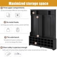 thumbnail image 4 of Bellemave Hall Tree with Storage and Hooks, Wooden 3-in-1 Entryway Hall Tree with Bench, Modern 60’’ Corner Foyer Entryway Organizer Clothes Rack (Black), 4 of 8