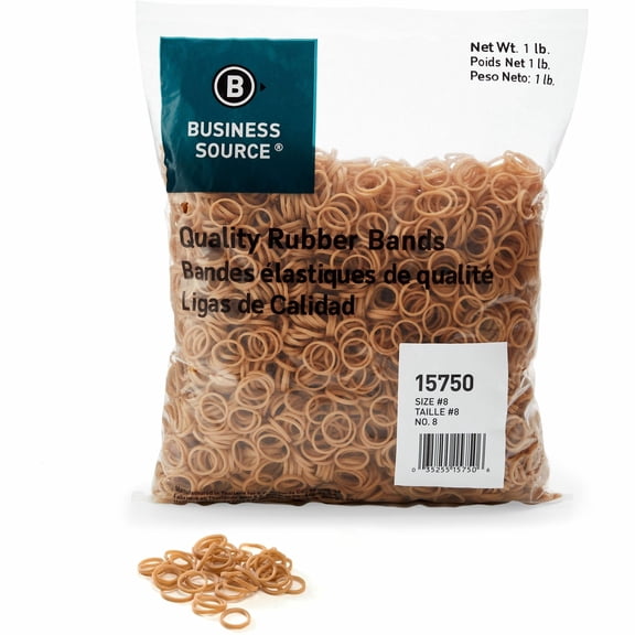 Business Source, BSN15750, Quality Rubber Bands, 5200 / Pack, Crepe