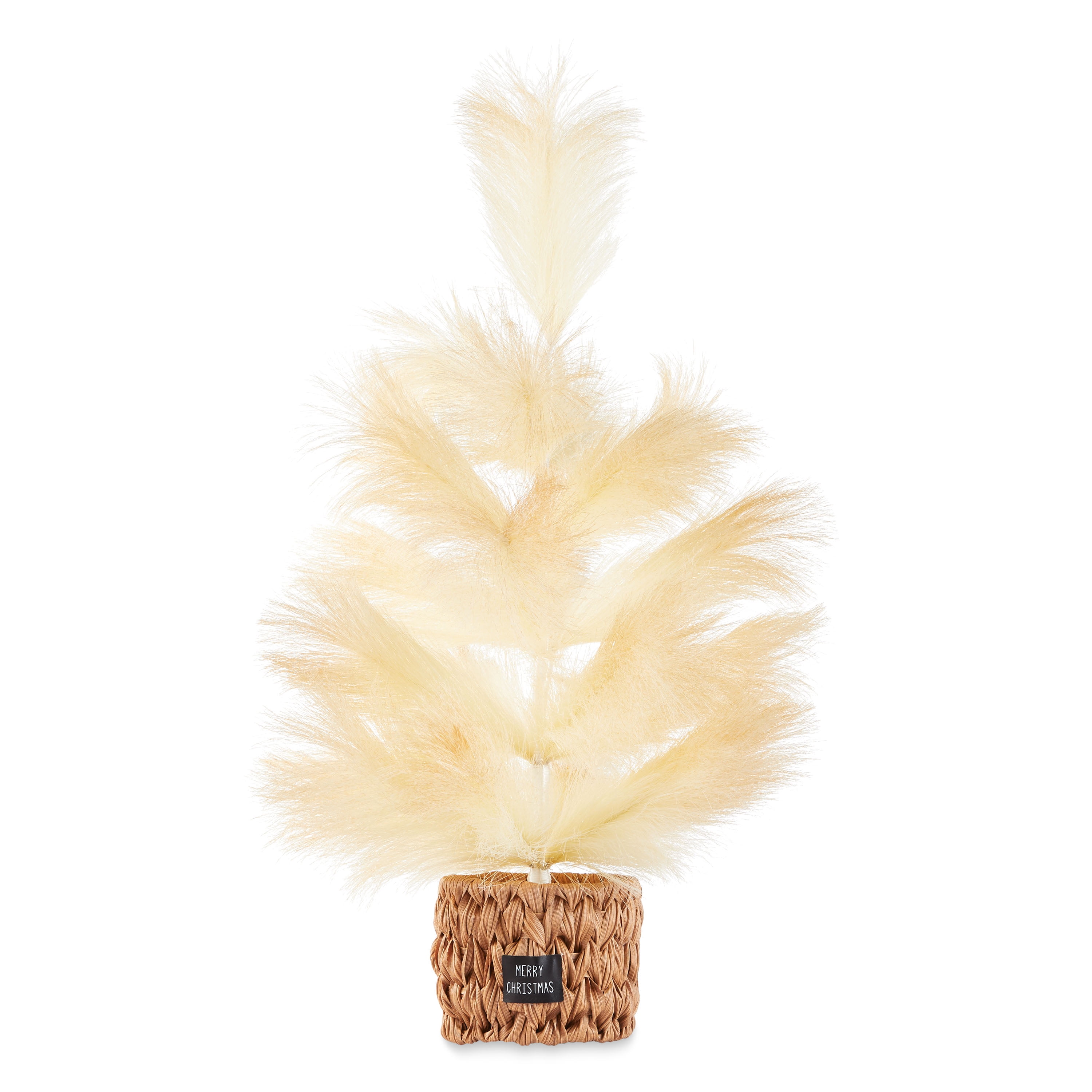 Holiday Time Christmas Pampas Tree in a Basket, 24 inch