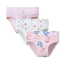 XBASW 4-10Y Girls Underwear Briefs for Toddler Kids Cotton Triangle Shorts Breathable Panties Undies for Girls 3 Pack