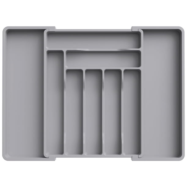 Organizador de cajones para cubiertos Lifewit, ampliable, gris, grande