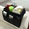 thumbnail image 5 of Non-Slip Armchair Caddy with Cup Holder Arm Rest Organizer TV Remote Control Holder Oxford Sofa Tray Chairs Couch Storage Arm Tidy Armrest Bag Bedside Space Saver Bag for Cellphone Magazines Glasses, 5 of 7