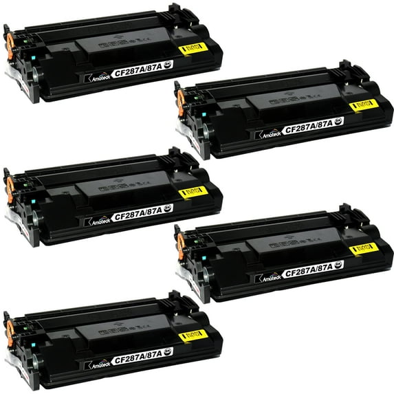 Amateck Compatible Toner Cartridge Replacement for CF287A 87A Black 5 Pack for M506dn, M506n, M506x, M527c, M527dn, M527f, M527z, M506dh, M501dn, M501n