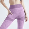 thumbnail image 4 of MaFYtyTPR Women's New Thread Hip Lifting Tight Fitting Abdominal Quick Drying Compression Elastic Fitness Pants Leggings Yoga Pants Purple M, 4 of 5