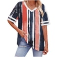 thumbnail image 2 of Otvok Ladies Shirts Women's Plus Size Tops V Neck Short Sleeve T-Shirts Summer Tees Casual Loose Fit Tunic Tops, 2 of 6