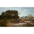 thumbnail image 2 of Józef Szermentowski 14x10 Black Ornate Wood Framed Double Matted Museum Art Print Titled: Cattle on the Pasture (1876), 2 of 5