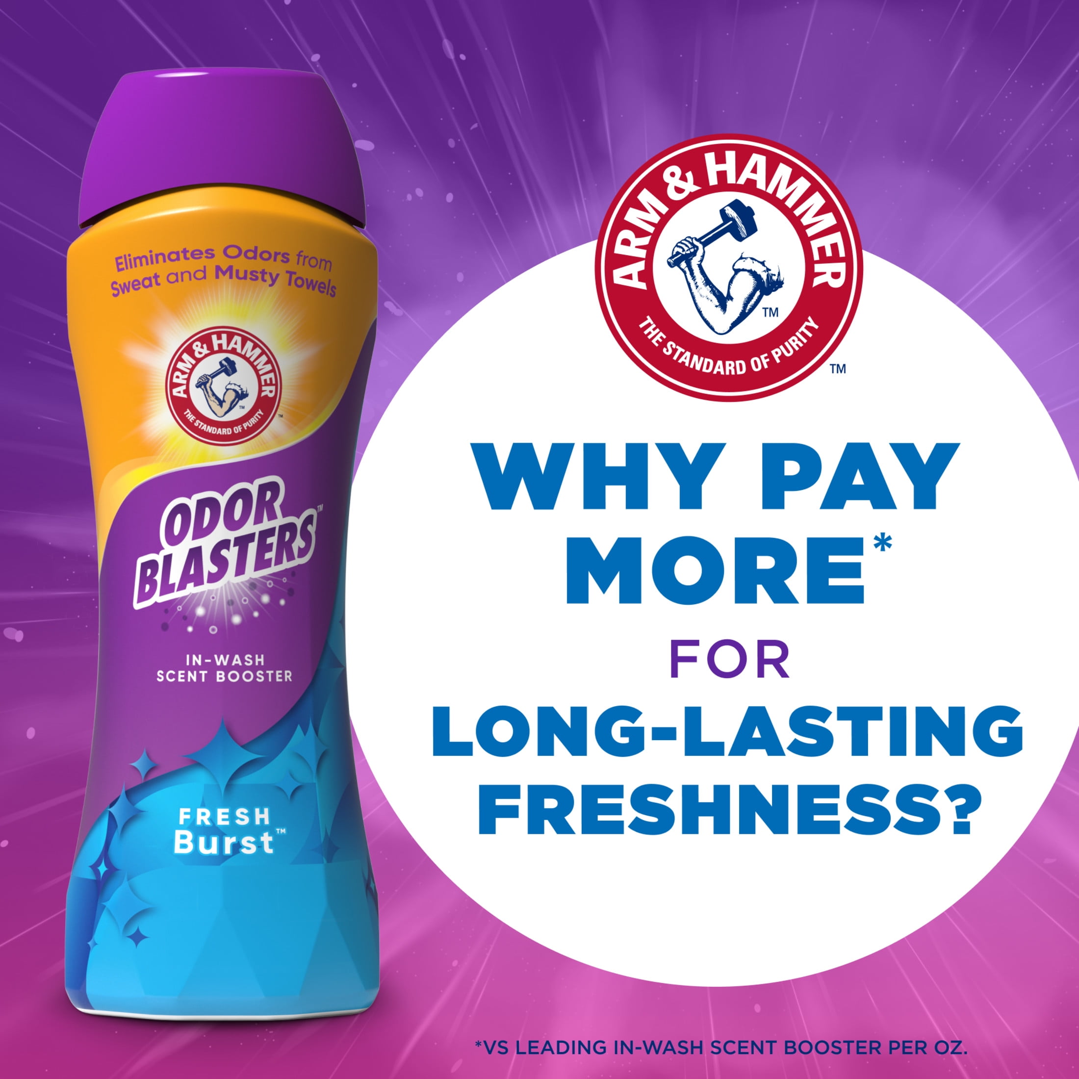 ARM & HAMMER Odor Blasters Fresh Burst In-Wash Laundry Scent Booster, 24 oz Bottle