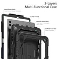 thumbnail image 2 of 3 Layer Case for Samsung Galaxy Tab S9 Plus/S9 FE Plus 12.4" 2023, for Kids Heavy Duty Protective Case with Screen Protector & Stylus Holder & 360 Rotating Stand Hand/Shoulder Strap, Black, 2 of 10