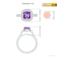 thumbnail image 4 of ANGARA Natural Classic Cushion 1.35 ct Amethyst Ring with Diamond Halo in 14K White Gold for Women (Size-7mm) | February Birthstone, Anniversary, Jewelry Gift for Women | Natural Amethyst Ring, 4 of 9