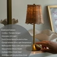thumbnail image 5 of Home Decor Collection Sterling & Noble Home Cordless Indoor Rattan and Gold Colored Table Lamp with Touch Switch/Dimmer, 5 of 15