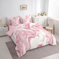 thumbnail image 3 of Homewish Fluid Art 7-Piece Twin Bedding Sets,Ink Painting Aesthetic Bedding Comforter Set,Pink White Sheet Sets For Girls Kids,Super Cozy Room Decor Reversible, 3 of 8