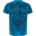 thumbnail image 2 of Sakkas Vines and Fleur De Lis Metallic Silver Embossed Cotton Mens T-Shirt - Turquoise - 2XL, 2 of 2