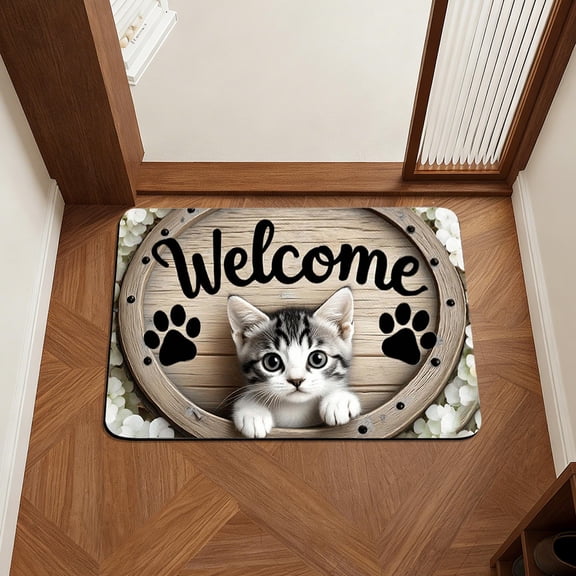 OCCOA Indoor Door Mat Entryway Rug, 16x24in Super Absorbent Mud Mats for Dirty Dogs Paws & Muddy Shoes, Non Slip Welcome Floor Doormats for Home Front Back Door, Patio, Garage, Entrance ,Multicolore