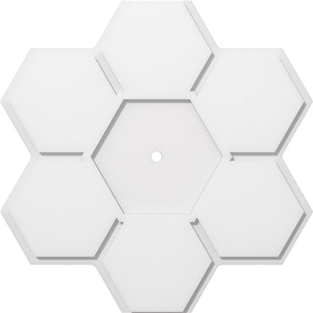 Ekena Millwork CMP30DY-01000 30 in. OD x 1 in. ID Square Daisy Architectural Grade PVC Contemporary Ceiling Medallion