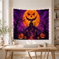 thumbnail image 5 of Haunted House on Hill with Pumpkins, Spooky Gothic for Goth Fans, Digital Art Wall Decor, Halloween Gift, Tapestry Wall Hanging for Bedroom and Living Room, 5 of 7