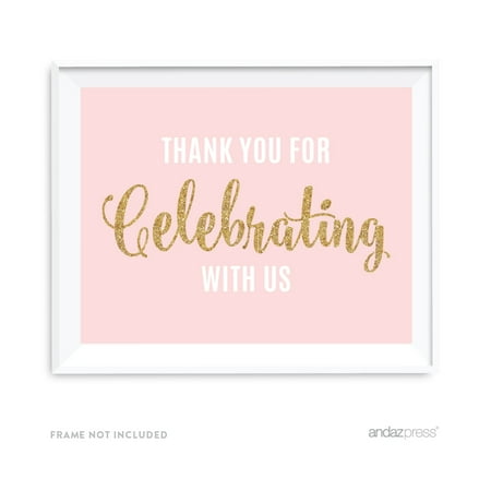 - Pink Roses English Tea Party Tea Party, Party Signs, Thank You for Celebrating With Us, 8.5x11-inch