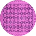 thumbnail image 1 of Ahgly Company Indoor Round Abstract Pink Modern Area Rugs, 3' Round, 1 of 4