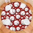 thumbnail image 2 of Red Baseballs Pattern Round Fitted Tablecloth with Elastic Edge,Dining Table Cover Waterproof,Outdoor Round Tablecloth for Camping,Dining,Indoor and Outdoor, 2 of 7