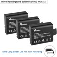 thumbnail image 4 of Batería de cámara de acción Vemico 3x1050 mAh con cargador para AKASO, 4 of 7