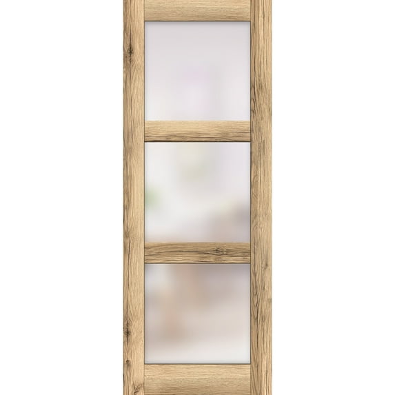 Slab Barn Door Panel 30 x 84 inches | Lucia 2552 Oak | Sturdy Finished Interior Doors | Pocket Closet Sliding