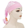 thumbnail image 4 of Silk Cap for Sleeping Women,Adjustable Long Silk Bonnet for Curly Hair Elastic Night Cap Pink, 4 of 4