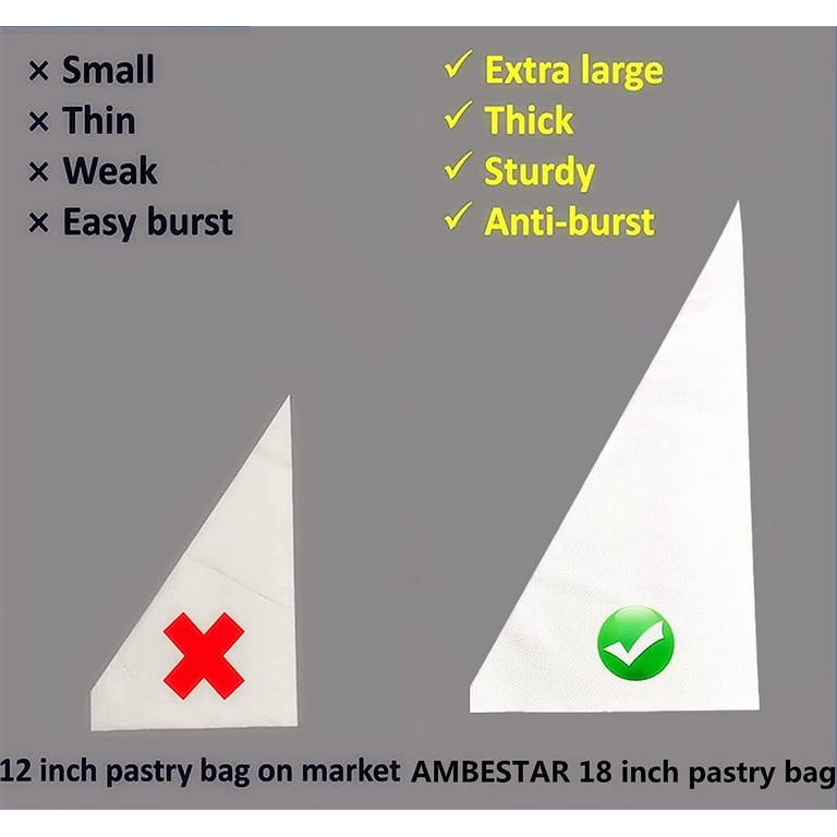 Dockapa 18 Inch Tipless Piping Bags Disposable, 100 Pcs, Extra