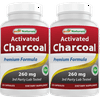 2 Pack Best Naturals Activated Charcoal 260 mg 120 Capsules