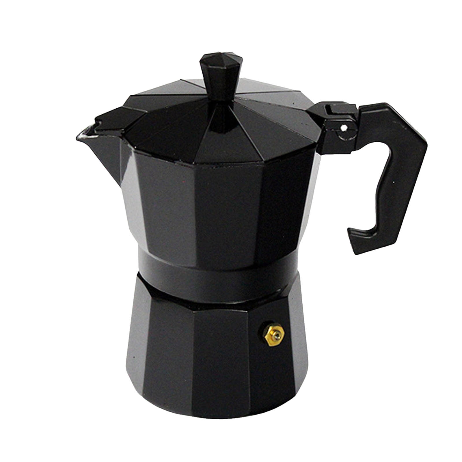 Lolynie Black Coffee Machine 150 Ml/Capacity 3 Cups Suitable Stove Or Glass Aluminum Suitable For Stove Or Glass Pot Leak Proof Stovetop Nice For Cuban & Italian Style