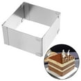 thumbnail image 4 of Molde cuadrado para mousse de acero inoxidable, forma de anillo para pastel, cortador de mousse, molde para pastel, molde para postre, herramienta para hornear (plata, 3,5 pulgadas) (estilo aleatorio), 4 of 7