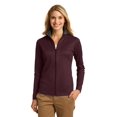 thumbnail image 1 of Chaqueta Port Authority® para mujer con textura vertical y cremallera completa. L805 Granate/ Gris Hierro Autoridad Portuaria L805, 1 of 1