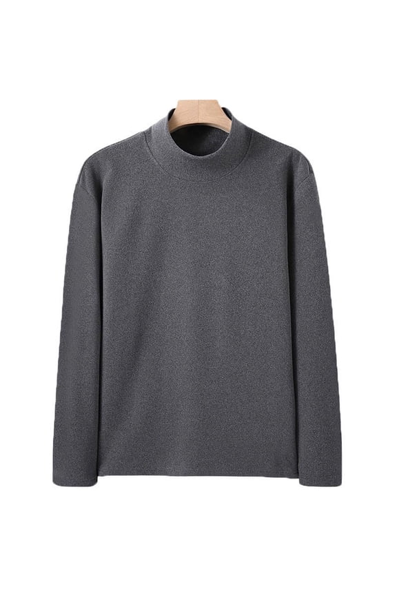 Men's Thermal Shirts Fleece Lined High Stretch Thermal Underwear Tops Base Layer for Men Cold Weather Gear, Dark Gray