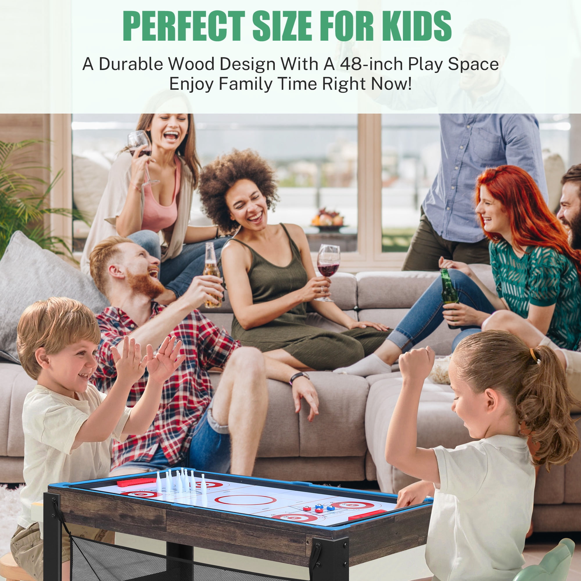 16 in 1 Combo Game Table, SHINPT Game Table for Kids/Adults, 48" Multi Game Table with Foosball, Billiards, Ping Pong, Air Hockey, Board Game table for Game Room, Backyard & Family Gatherings