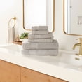thumbnail image 3 of 6-Pack Bathroom Essentials Bath Towel Set in Light Gray - Soft and Absorbent for Quick Drying by Comfort Canopy, 3 of 10