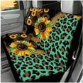 thumbnail image 3 of Jeiento Sunflower Car Seat Cover Full Set of 14 Steering Wheel Cover Seat Belt Pads Leopard Print Armrest Cover Cup Holders Headrest Covers Key Ring Universal Fit for Most Vehicles, 3 of 7