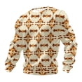 thumbnail image 3 of Ceisia Men's All-Season Casual Regular Fit Crew Neck Sweatshirt Navajo-Style Geometric Totem Print Waffle Knit Stretch Fabric Multicolor XXL Gifts, 3 of 3