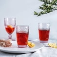 thumbnail image 3 of Verres à Boire en Verre, 11 oz en Relief Design Set de 6 Verres (Rose), 3 of 6