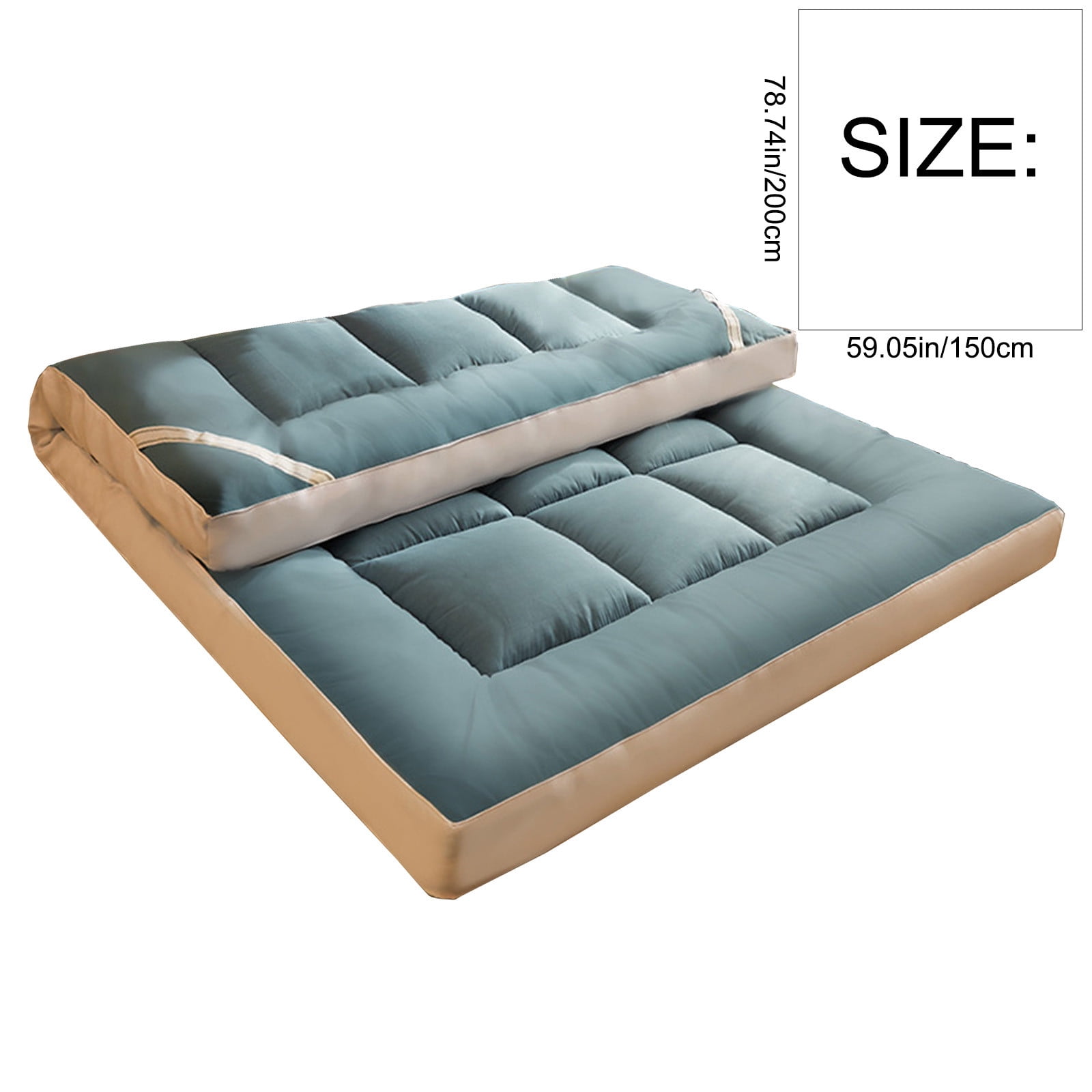Foldable Twin Size Mattress 39"x79" - Ultra Soft Soy Fiber Mattress for Students,Breathable & Washable,Thickened Support,Lightweight & Portable,Durable Polyester Bed Mattress for Dorm,Home,Travel