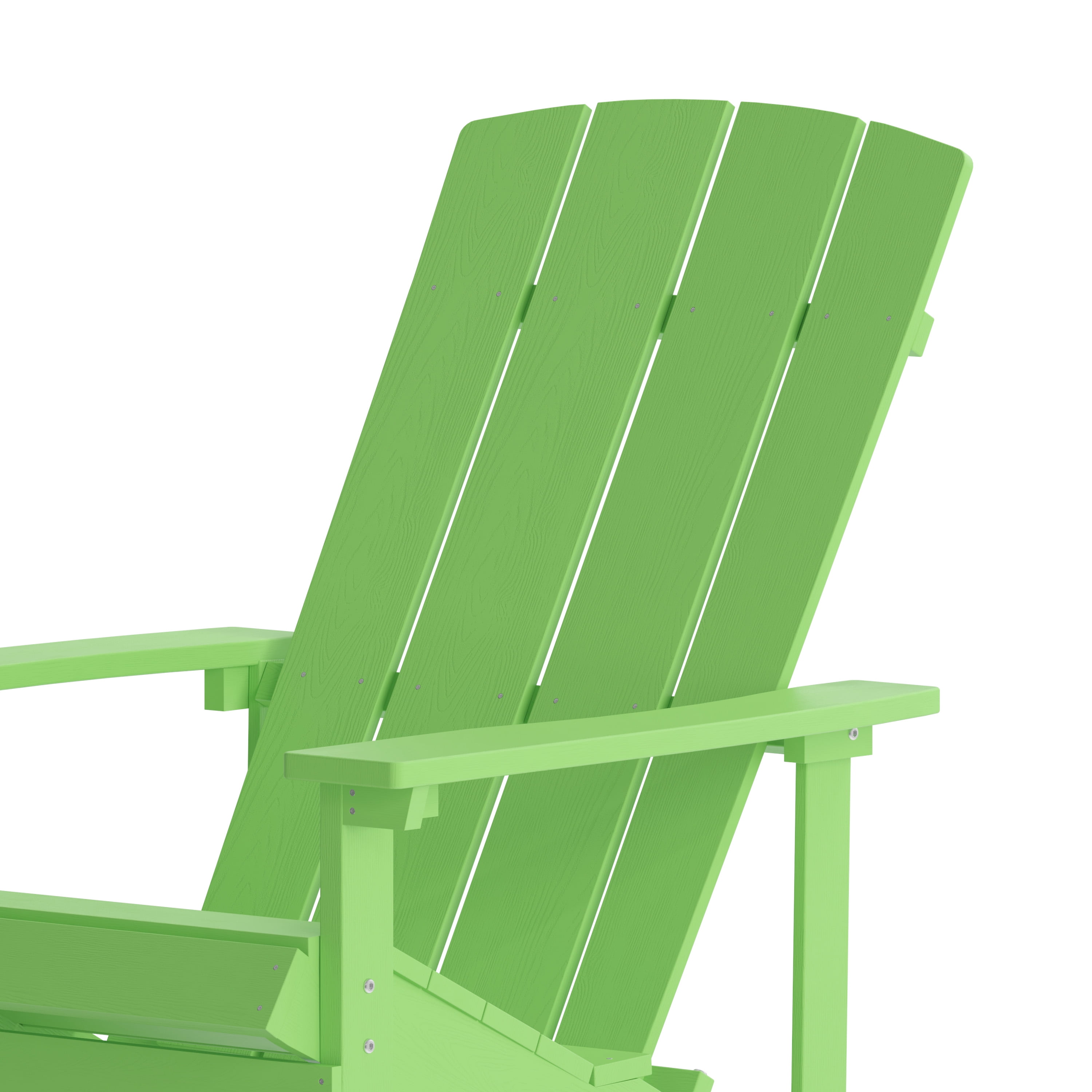 Flash Furniture Charlestown Commercial Grade Indoor/Outdoor Adirondack Chair, Weather Resistant Durable Poly Resin Deck and Patio Seating, Lime Green