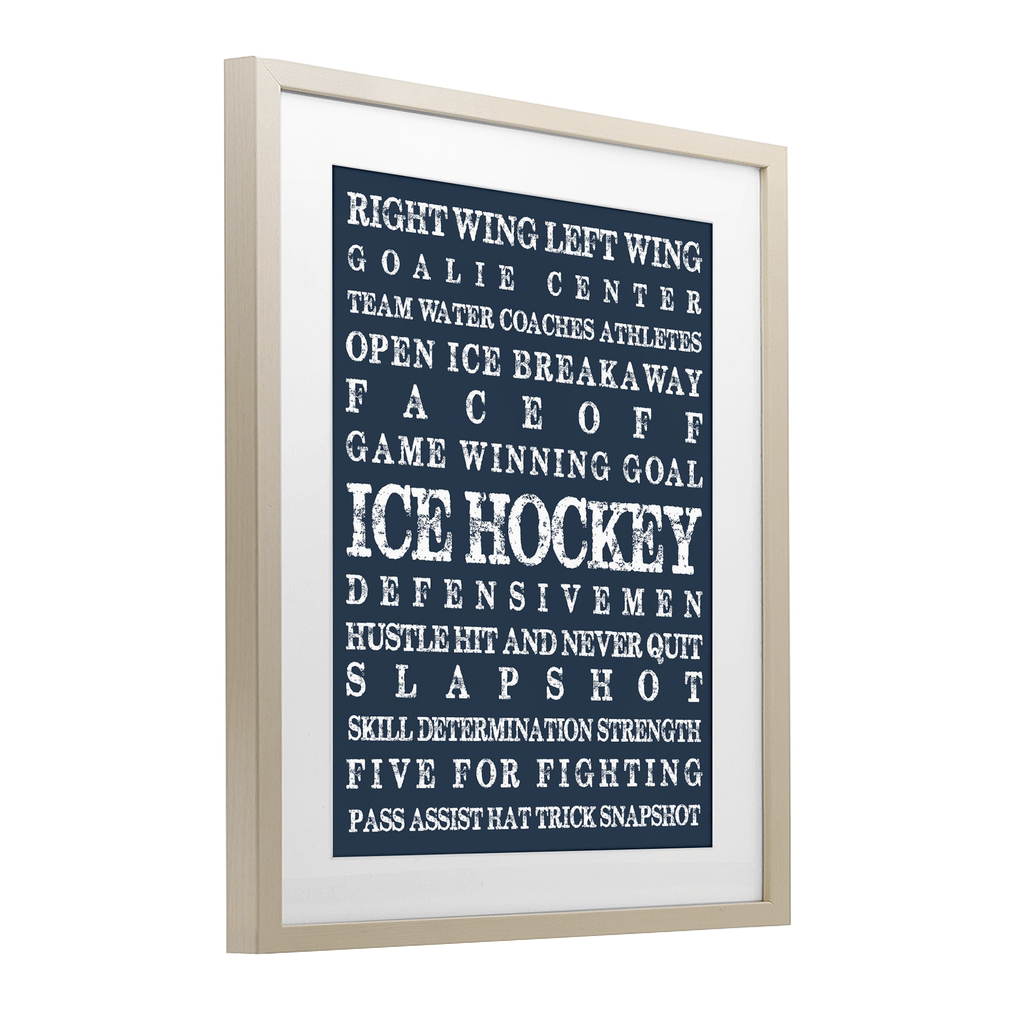 Stupell Industries Ice Hockey Expressions Birch Framed Print Under Glass, design by Melody Hogan