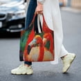 thumbnail image 7 of XMXT Canvas Tote Bag for Women, Red Flamingo Illustration Large Reusable Shopping Bags, Multicolor, 7 of 7