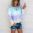 thumbnail image 2 of FNFYFH Plus Size Sweatshirts for Womens Trendy Tie Dye Pullover Long Sleeve Crewneck Sweatshirt Colorful Printed Tops Womens Loose Fit Tops Pink S-5XL, 2 of 3