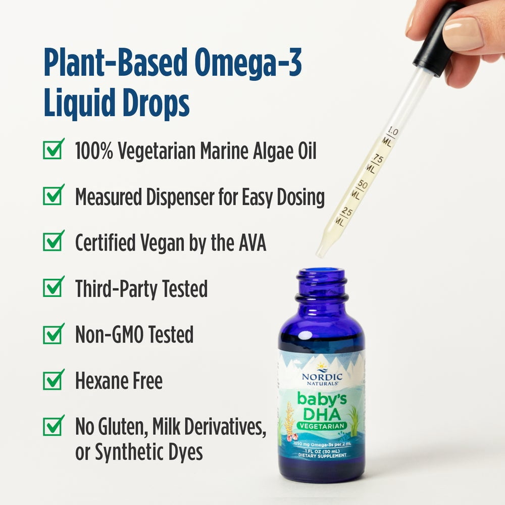 Nordic Naturals Baby's DHA Vegetarian, 835 Mg Omega-3s, Vegan, 1 Fl Oz