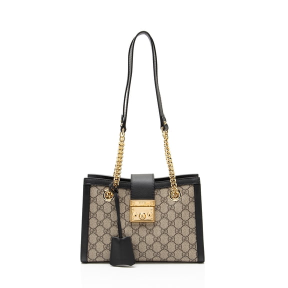 Pre-Owned Gucci GG Supreme Padlock Chain Small Shoulder Bag