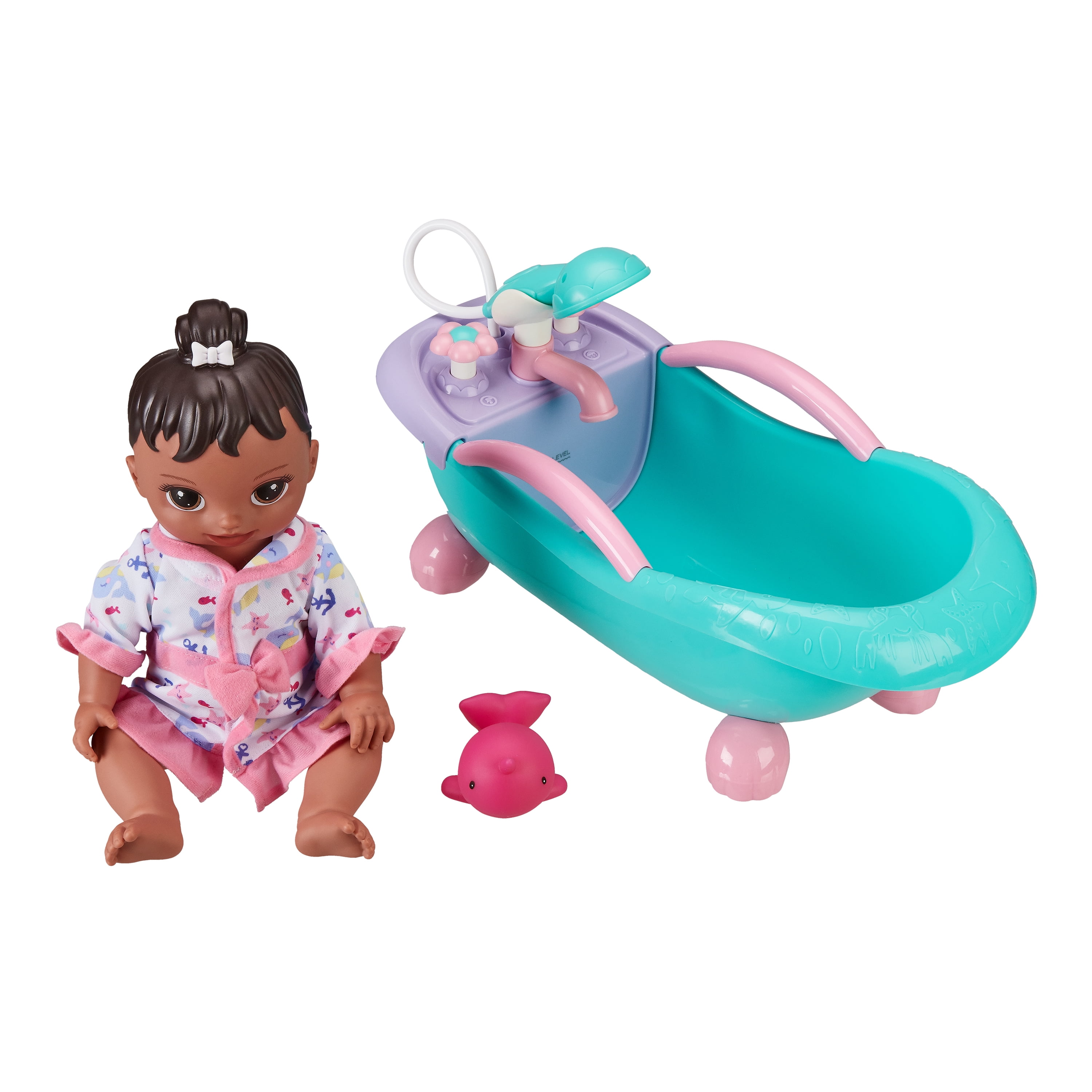Bathtime Doll Bath Set Mini Bathtub with 5.9'' Baby Doll Bath Toys for Kids 
