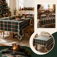 thumbnail image 4 of Christmas Plaid Tablecloth, Classic Tartan Checkered Table Cover with Elegant Drape Wrinkle Resistant Design and Reusable Holiday Style, Christmas Dinner Party Dining Table Restaurant Home Decor, 4 of 7