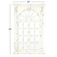 thumbnail image 4 of DecMode Cream Wood Distressed Vintage Scrolled Window Pane Room Wall Mirror with Arched Top and Columns, 37" x 3" x 52", 4 of 13